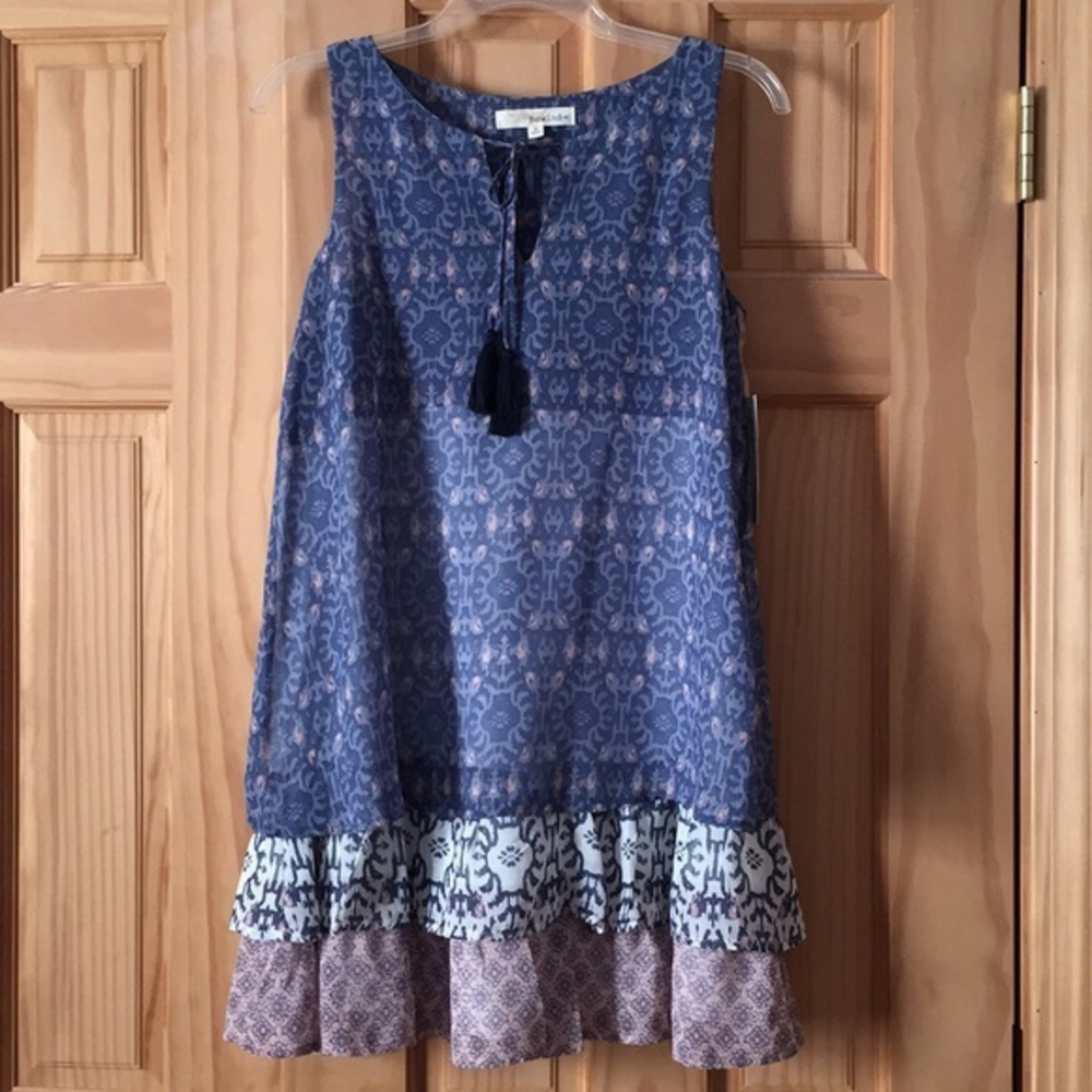 Rewind Juniors Floral Ruffle Bottom‎ Dress NWT SML